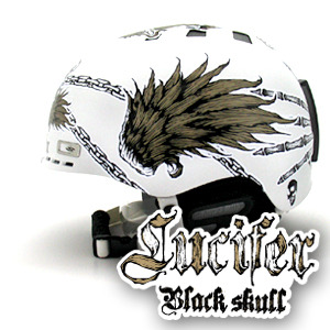 [그래피커] 0012-Black lucifer-01 (Full set)   블랙루시퍼 데스스컬 해골 타투 캐릭터디자인 스노우보드  헬멧 튜닝 스티커 스킨 데칼 