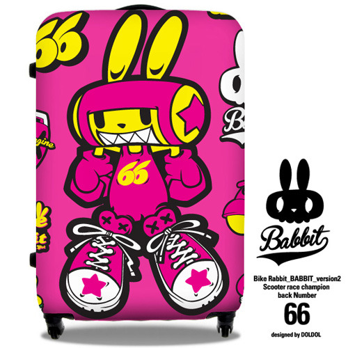 [그래피커] Bike Rabbit-Suitcase-01 여행가방 캐리어 슈트케이스 캠핑 가방 자동차 캐릭터 방수 튜닝 스티커 스킨 데칼 
