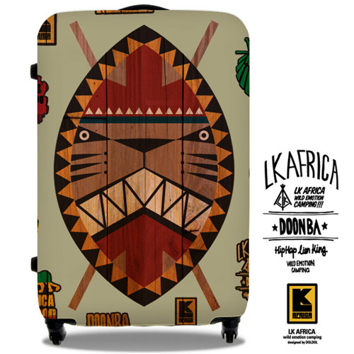 [그래피커] LK AFRICA-Suitcase-01 캠핑 아이스 쿨러 박스 여행가방 캐리어 슈트케이스 캠핑 가방 자동차 캐릭터 방수 튜닝 스티커 스킨 데칼 