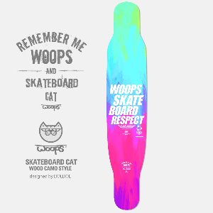 [그래피커] WOOPS_Longboard_26 고양이 웁스 롱보드 튜닝 스티커 스킨 그래피커