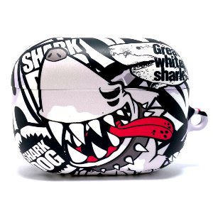 [그래피커] Shark dog-AirPods PRO-case-01 불독아빠 상어엄마 에서 태어난 샤크독 서핑 하와이 그래피티 캐릭터 그래픽 디자인 돌돌 디자이너 airpods3 , 에어팟프로, 에어팟3 케이스