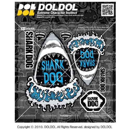 [그래피커] Sharkdog-Sticker-20 샤크독 서핑 하와이 오토바이 자동차 캐릭터 UV 스티커 그래피커 스킨 데칼