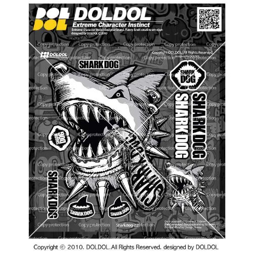 [그래피커] Sharkdog-Sticker-22 샤크독 서핑 하와이 오토바이 자동차 캐릭터 UV 스티커 그래피커 스킨 데칼
