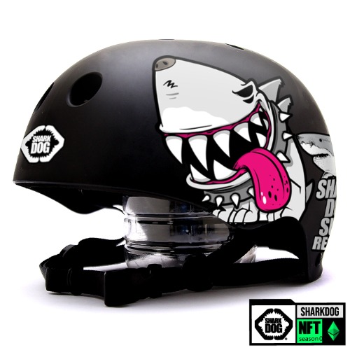 [그래피커] 0014-Shark DOG-Helmet-23 불독 상어 서핑 강아지 샤크독 하와이 스노우보드 오토바이 헬멧 튜닝 스티커 스킨