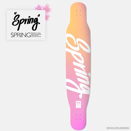 [그래피커] loving-flower-Longboard-08 러빙플라워 봄 벚꽃 롱보드 데크 튜닝 스티커 스킨 데칼 그래피커