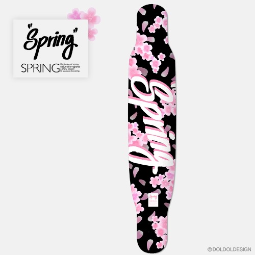 [그래피커] loving-flower-Longboard-02 러빙플라워 봄 벚꽃 롱보드 데크 튜닝 스티커 스킨 데칼 그래피커