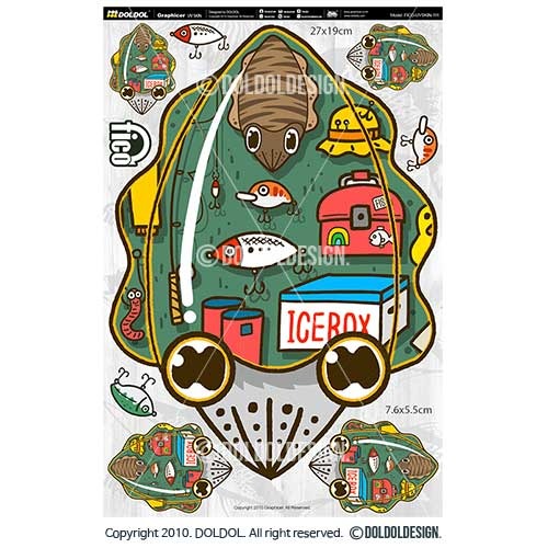 [돌돌] FICO-UVSKIN-Sticker-111 익스트림 낚시 브랜드 &#039;피코&#039; 시즌2 루어 물고기 테클박스 낚시 튜닝 스티커 스킨 데칼 그래피커