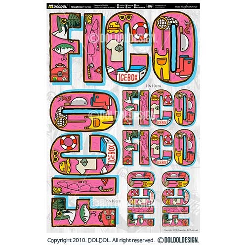 [돌돌] FICO-UVSKIN-Sticker-120 익스트림 낚시 브랜드 &#039;피코&#039; 시즌2 루어 물고기 테클박스 낚시 튜닝 스티커 스킨 데칼 그래피커