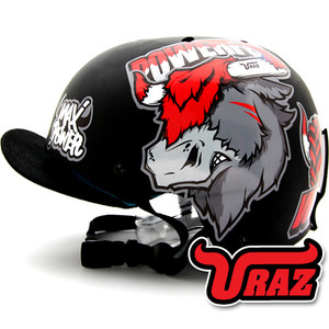 [그래피커] 0007-URAZ-Helmet-04  우라즈 슈퍼카 들소 버팔로 스노우보드 헬멧 튜닝 스티커 스킨 