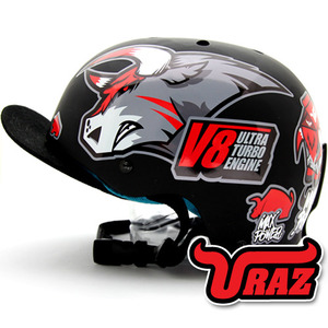 [그래피커] 0007-URAZ-Helmet-05  우라즈 슈퍼카 들소 버팔로 스노우보드 헬멧 튜닝 스티커 스킨 