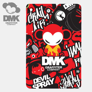 [돌돌] DMK-cardcase-01 그래피티 아티스트 데빌몽키 DMK 캐릭터 그래픽 카드케이스 목걸이