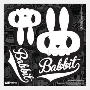 [그래피커] 4-Bikerabbit-Sticker-01 바이크 라빗 토끼 스노우보드 헬멧 여행가방 자동차 캐릭터 스티커 스킨 