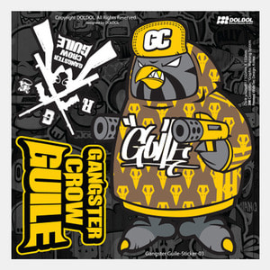 [그래피커] 11-Gangster-Sticker-01 갱스터 크로우 가일 스노우보드 헬멧 여행가방 자동차 캐릭터 스티커 스킨 