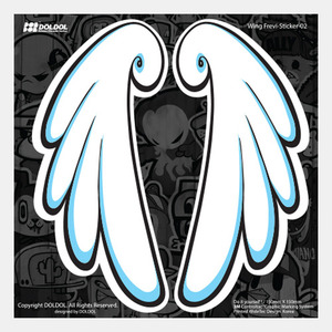 [그래피커] 23-Wing-Frevi-Sticker-01 블랙 천사 원숭이 윙프레비 스노우보드 헬멧 여행가방 자동차 캐릭터 스티커 스킨 