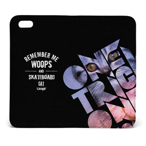 [돌돌] WOOPS-diarycase-01 스케이트보드 타는 고양이 웁스 캐릭터 그래픽 아이폰 갤럭시 다이어리 핸드폰 휴대폰 케이스 