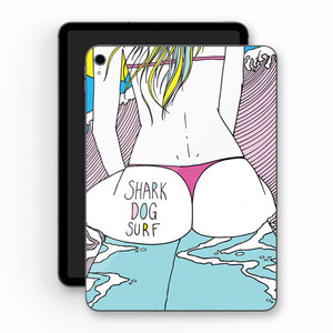 [돌돌] Sharkdog-TabletPC-09 샤크독 서핑 하와이 샤크독 캐릭터 그래픽 디자인  ipad pro 아이패드 프로 에어 미니 갤럭시 탭 LG G패드 튜닝 랩핑 보호 필름 스티커 스킨 데칼 그래피커