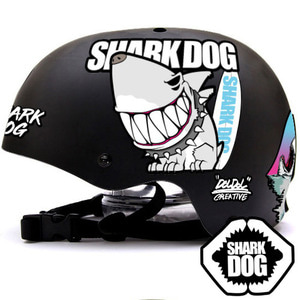 [그래피커] 0014-Shark DOG-Helmet-17 상어 불독 강아지 샤크독 서핑 하와이 헬멧 튜닝 스티커 스킨 