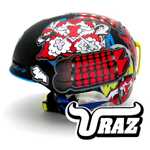 [그래피커] 0007-URAZ-01 (Full set) 우라즈 버펄로 캐릭터디자인 스노우보드   헬멧 튜닝 스티커 스킨