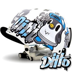 [그래피커] 0023-Ditto-Helmet-01 그래피티 아이스 펭귄 디또 캐릭터 디자인 스노우보드 헬멧 튜닝 스티커 스킨 