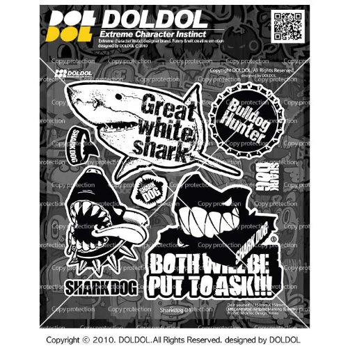 [그래피커] Sharkdog-Sticker-34 샤크독 서핑 하와이 오토바이 자동차 캐릭터 UV 스티커 그래피커 스킨 데칼