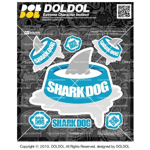 [그래피커] Sharkdog-Sticker-16 샤크독 서핑 하와이 오토바이 자동차 캐릭터 UV 스티커 그래피커 스킨 데칼