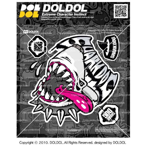 [그래피커] Sharkdog-Sticker-26 샤크독 서핑 하와이 오토바이 자동차 캐릭터 UV 스티커 그래피커 스킨 데칼