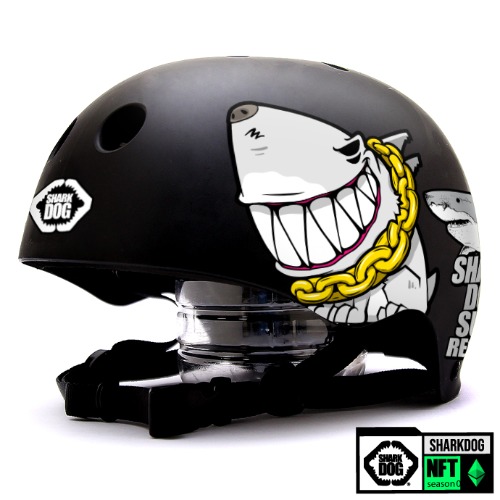 [그래피커] 0014-Shark DOG-Helmet-18 불독 상어 서핑 강아지 샤크독 하와이 스노우보드 오토바이 헬멧 튜닝 스티커 스킨