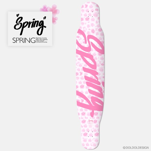 [그래피커] loving-flower-Longboard-01 러빙플라워 봄 벚꽃 롱보드 데크 튜닝 스티커 스킨 데칼 그래피커