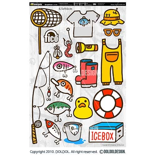 [돌돌] FICO-UVSKIN-Sticker-106 익스트림 낚시 브랜드 &#039;피코&#039; 시즌2 루어 물고기 테클박스 낚시 튜닝 스티커 스킨 데칼 그래피커
