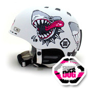 [그래피커] 0014-Sharkdog-helmet-01  샤크독 서핑 하와이 불독 캐릭터 디자인 스노우보드  헬멧 튜닝 스티커 스킨 데칼