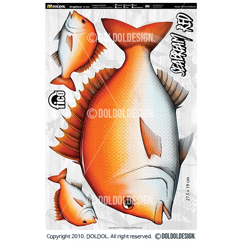 [돌돌] FICO-UVSKIN-Sticker-05 익스트림 낚시 브랜드 &#039;피코&#039; 시즌2 루어 물고기 테클박스 낚시 튜닝 스티커 스킨 데칼 그래피커