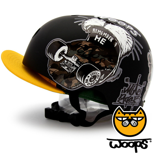 [그래피커] 0018-WOOPS-Helmet-02   그래피티 아티스트 데빌몽키 캐릭터 스노우보드 헬멧 튜닝 스티커 스킨