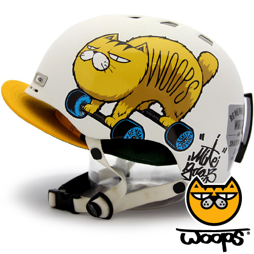 [그래피커] 0018-WOOPS-Helmet-04 그래피티 아티스트 데빌몽키 캐릭터 스노우보드 헬멧 튜닝 스티커 스킨