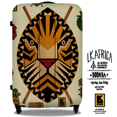 [그래피커] LK AFRICA-Suitcase-02 여행가방 캐리어 캠핑 아이스 박스 슈트케이스 하드케이스 가방 자동차 튜닝 스티커 스킨 데칼 
