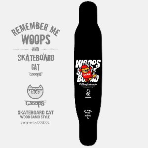 [그래피커] WOOPS_Longboard_25 고양이 웁스 롱보드 튜닝 스티커 스킨 그래피커