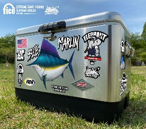 [그래피커] fico-Suitcase-01 익스트림 낚시 브랜드 &#039;피코&#039; 청새치 물고기 캠핑 아이스박스 쿨러 튜닝 스티커 스킨 데칼
