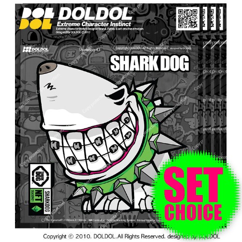 [그래피커] 20-Sharkdog-Sticker-06 샤크독 서핑 하와이 오토바이 자동차 캐릭터 UV 주유구  스티커 그래피커 스킨 데칼