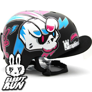 [그래피커] 0005-Bike Rabbit-Helmet-07 바빗런 토끼 스노우보드 헬멧 튜닝 스티커 스킨 