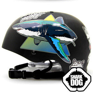 [그래피커] 0014-SharkDOG-Helmet-15 상어 불독 강아지 샤크독 서핑 하와이 스노우보드 헬멧 튜닝 스티커 스킨