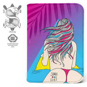 [돌돌] Shark dog-passport-wallets-15 상어 강아지 샤크독 서핑 하와이 캐릭터 그래픽 디자인 여행 여권 케이스 지갑