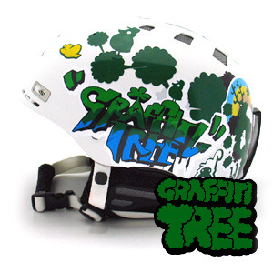 [그래피커] 0004-Graffiti tree-Helmet -01 (Full set)   동물의 숲 캐릭터디자인 스노우보드 헬멧 튜닝 스티커 스킨 데칼 