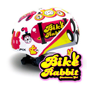 [그래피커] 0005-Bike rabbit-01 (Full set) 바이크라빗 토끼 캐릭터디자인 스노우보드 헬멧 튜닝 스티커 스킨