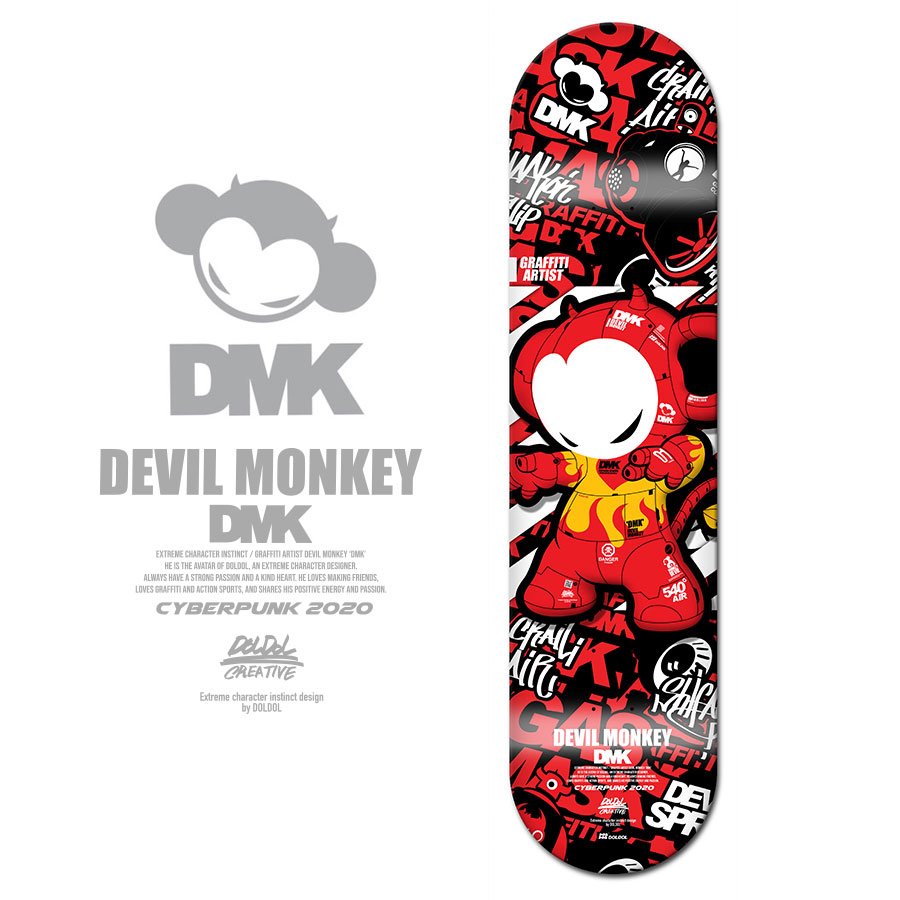 [그래피커] DMK-SKATEBOARD-15  그래피티 아티스트 데빌몽키 DMK 스케이트보드 튜닝 스티커 스킨 데칼