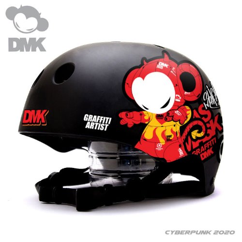 [그래피커] 0008-DMK-Helmet-18 그래피티 아티스트 데빌몽키 dmk 스노우보드 헬멧 튜닝 스티커 스킨